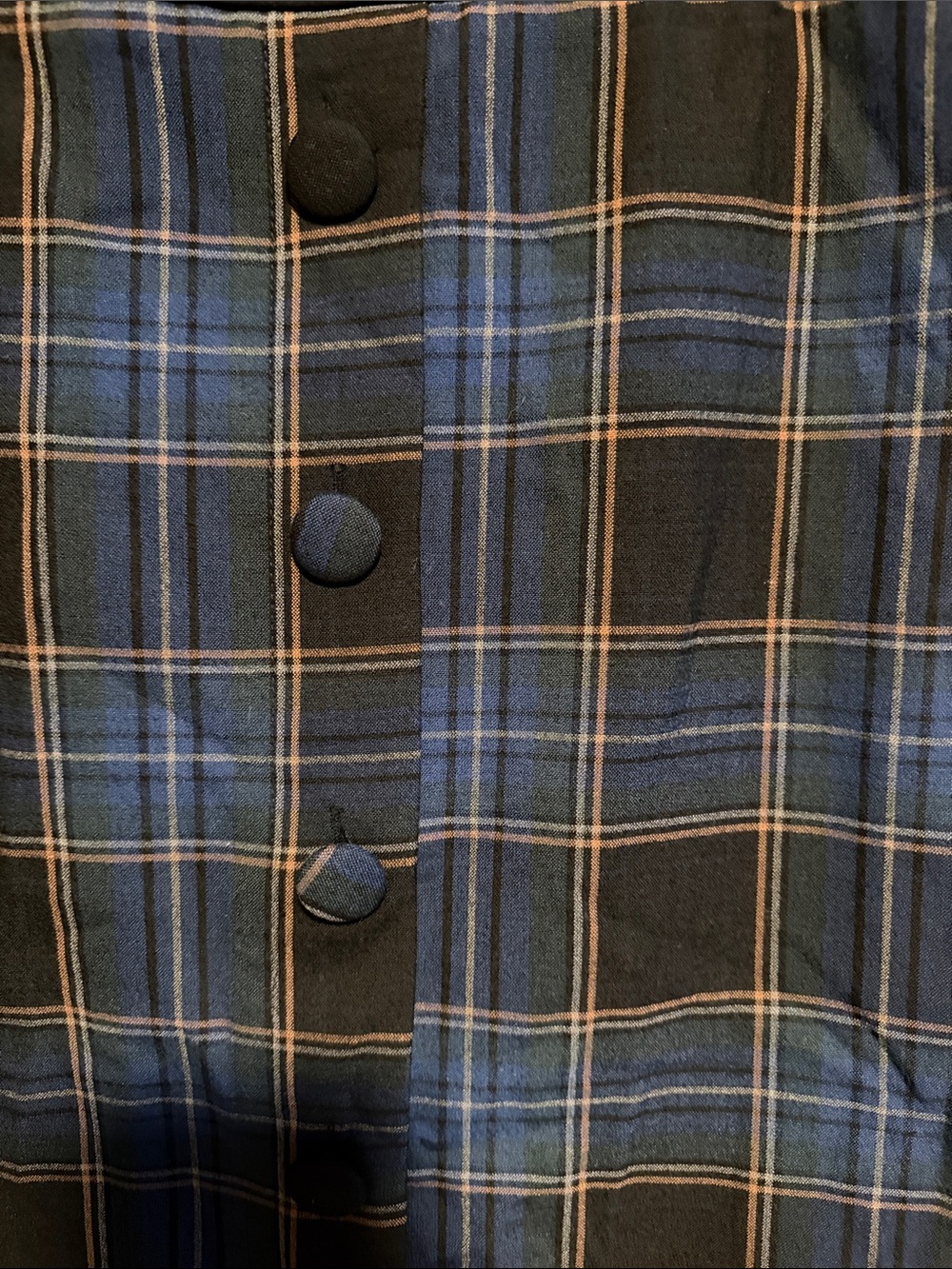 Anthropologie Blue Plaid Button-Front Mini Skirt with Belt - Picture 2 of 5